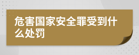危害國(guó)家安全罪受到什么處罰