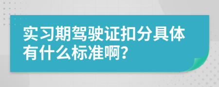 實(shí)習(xí)期駕駛證扣分具體有什么標(biāo)準(zhǔn)??？