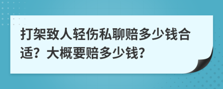 打架致人輕傷私聊賠多少錢合適？大概要賠多少錢？