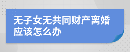 無子女無共同財(cái)產(chǎn)離婚應(yīng)該怎么辦