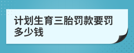 計(jì)劃生育三胎罰款要罰多少錢(qián)