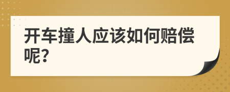 開車撞人應(yīng)該如何賠償呢？