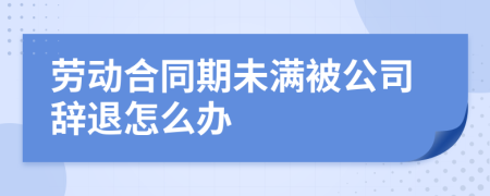 勞動合同期未滿被公司辭退怎么辦