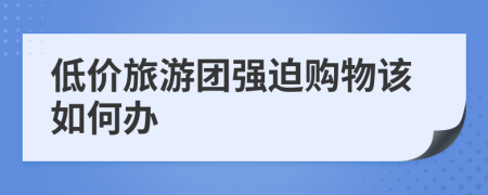 低價旅游團強迫購物該如何辦