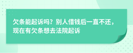 欠條能起訴嗎？別人借錢后一直不還，現(xiàn)在有欠條想去法院起訴