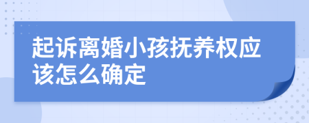 起訴離婚小孩撫養(yǎng)權(quán)應(yīng)該怎么確定