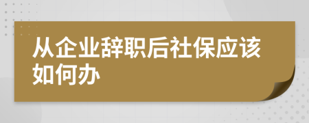 從企業(yè)辭職后社保應(yīng)該如何辦