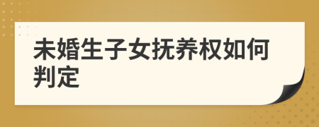 未婚生子女撫養(yǎng)權(quán)如何判定