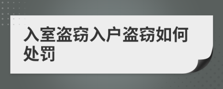 入室盜竊入戶盜竊如何處罰