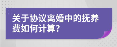關(guān)于協(xié)議離婚中的撫養(yǎng)費(fèi)如何計(jì)算？