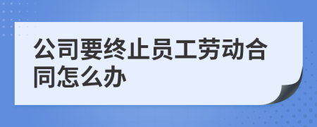 公司要終止員工勞動合同怎么辦