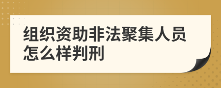 組織資助非法聚集人員怎么樣判刑