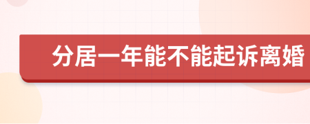 分居一年能不能起訴離婚
