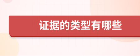 證據(jù)的類型有哪些