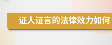 證人證言的法律效力如何