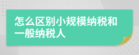 怎么區(qū)別小規(guī)模納稅和一般納稅人