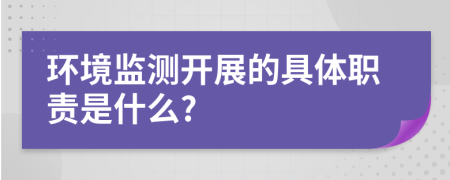 環(huán)境監(jiān)測開展的具體職責是什么?