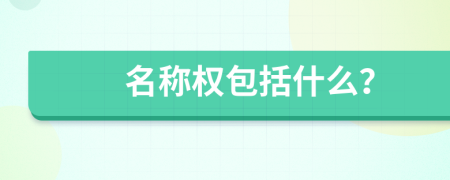名稱權(quán)包括什么？
