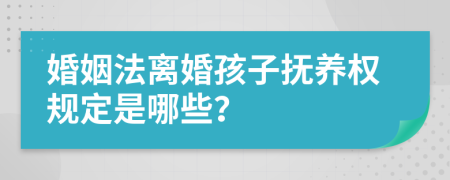 婚姻法離婚孩子撫養(yǎng)權(quán)規(guī)定是哪些？