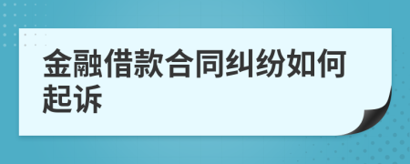 金融借款合同糾紛如何起訴