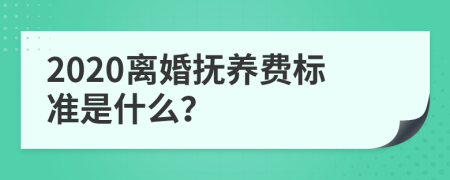 2020離婚撫養(yǎng)費(fèi)標(biāo)準(zhǔn)是什么？