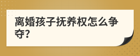 離婚孩子撫養(yǎng)權(quán)怎么爭奪？