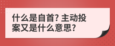什么是自首? 主動投案又是什么意思?