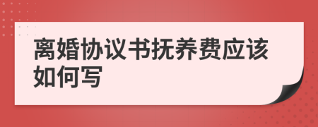 離婚協(xié)議書撫養(yǎng)費應(yīng)該如何寫