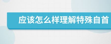 應該怎么樣理解特殊自首