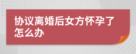 協(xié)議離婚后女方懷孕了怎么辦