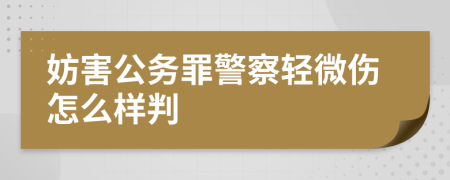 妨害公務(wù)罪警察輕微傷怎么樣判