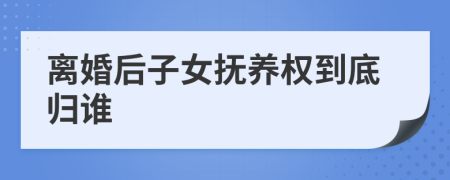離婚后子女撫養(yǎng)權(quán)到底歸誰