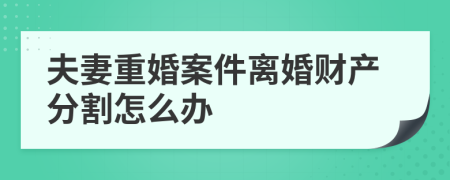 夫妻重婚案件離婚財產(chǎn)分割怎么辦