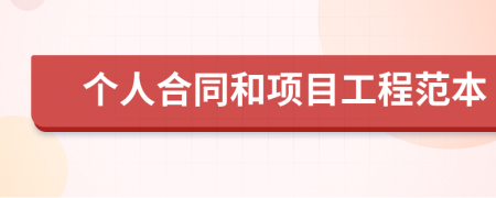 個人合同和項目工程范本