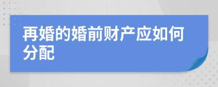 再婚的婚前財(cái)產(chǎn)應(yīng)如何分配