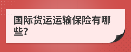 國際貨運(yùn)運(yùn)輸保險(xiǎn)有哪些？