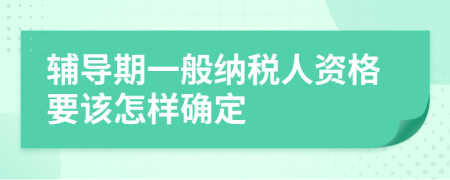 輔導(dǎo)期一般納稅人資格要該怎樣確定