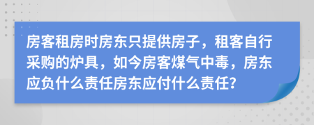 房客租房時(shí)房東只提供房子，租客自行采購(gòu)的爐具，如今房客煤氣中毒，房東應(yīng)負(fù)什么責(zé)任房東應(yīng)付什么責(zé)任？