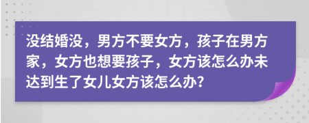 沒(méi)結(jié)婚沒(méi)，男方不要女方，孩子在男方家，女方也想要孩子，女方該怎么辦未達(dá)到生了女兒女方該怎么辦？