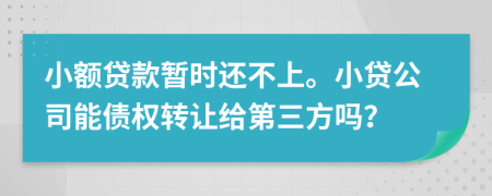 小額貸款暫時還不上。小貸公司能債權轉讓給第三方嗎？