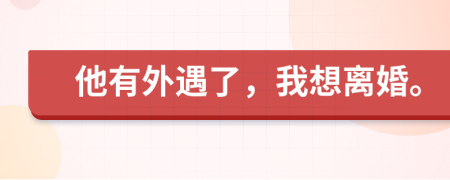 他有外遇了，我想離婚。
