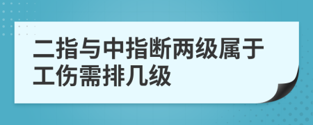 二指與中指斷兩級屬于工傷需排幾級