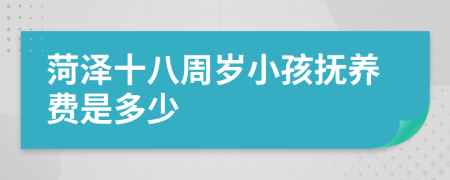 菏澤十八周歲小孩撫養(yǎng)費是多少