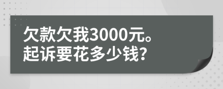 欠款欠我3000元。起訴要花多少錢？