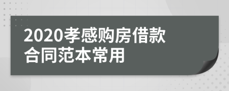 2020孝感購房借款合同范本常用