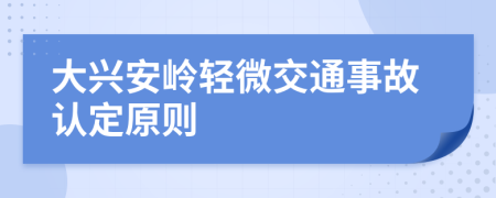 大興安嶺輕微交通事故認定原則