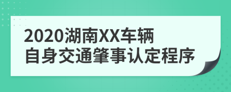2020湖南XX車輛自身交通肇事認定程序