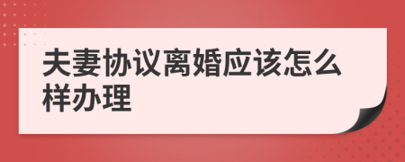 夫妻協(xié)議離婚應(yīng)該怎么樣辦理