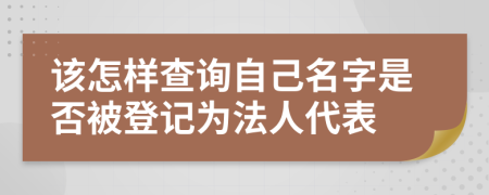 該怎樣查詢自己名字是否被登記為法人代表