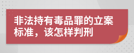 非法持有毒品罪的立案標(biāo)準(zhǔn)，該怎樣判刑
